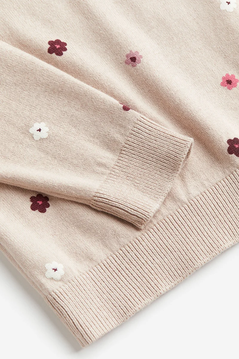 اتش اند ام كنزة طويلة من الصوف القطني الناعم